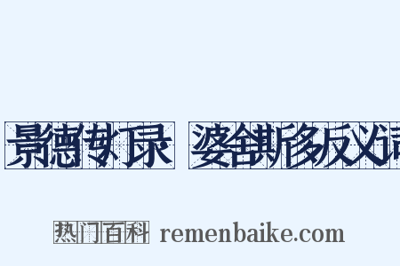 景德传灯录·婆舍斯多反义词是什么意思的图片